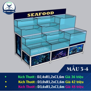 hồ hải sản 3x1,2x1,6m Mẫu 4